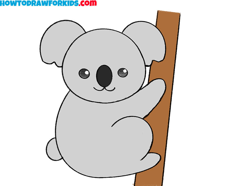 how to draw a koala step by step easy