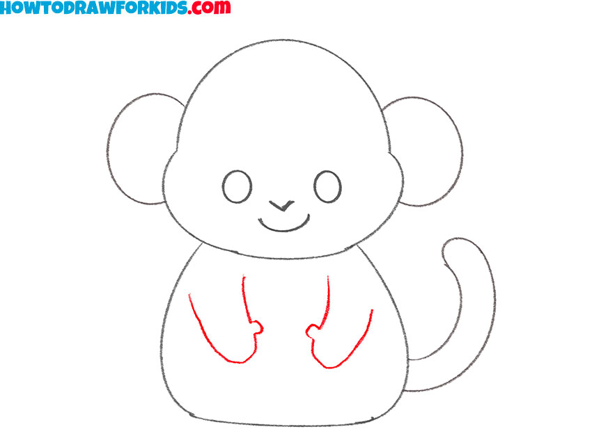 how to draw a monkey for kids easy