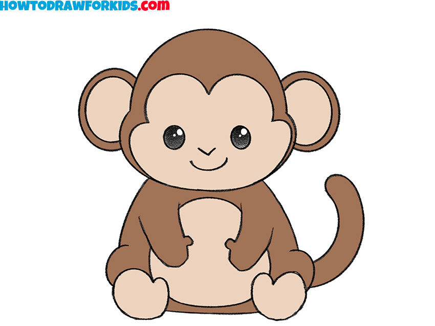 how to draw a monkey step by step easy