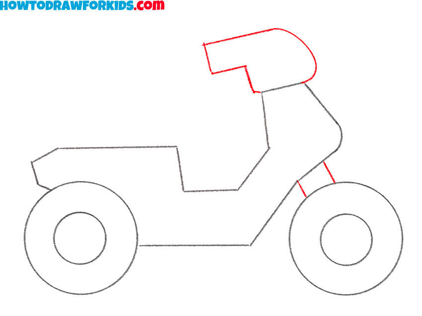 how to draw a moped easy step by step