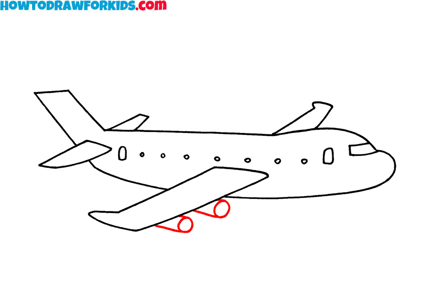 how to draw a plane for kids easy