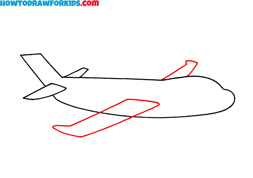how to draw a plane step by step for kids