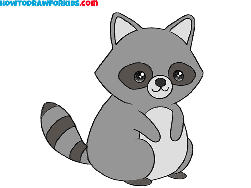 how to draw a raccoon step by step easy