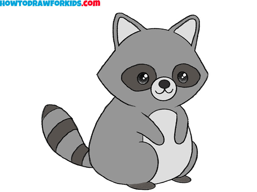 how to draw a realistic raccoon step by step