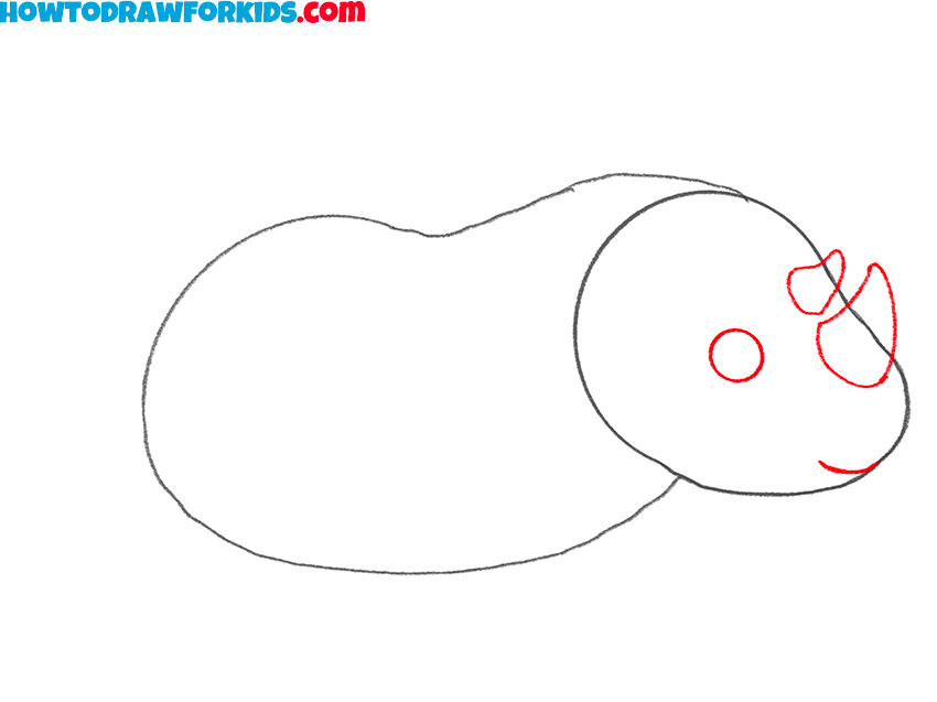 how to draw a rhinoceros easy for kids