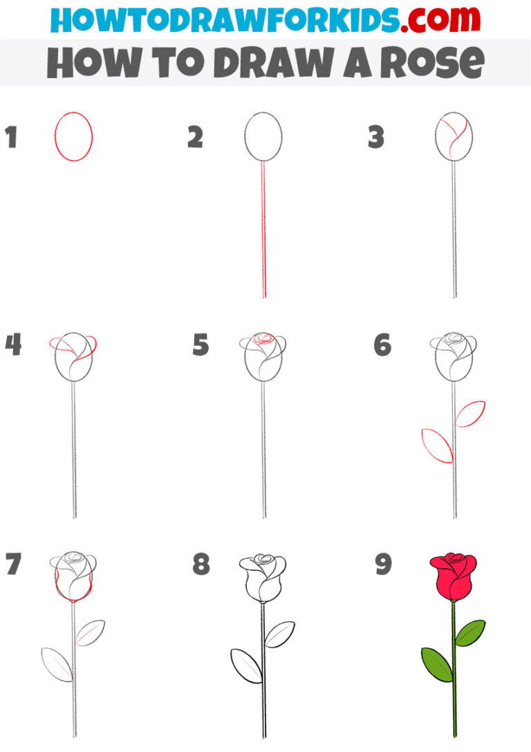 How to Draw a Rose - Easy Drawing Tutorial For Kids