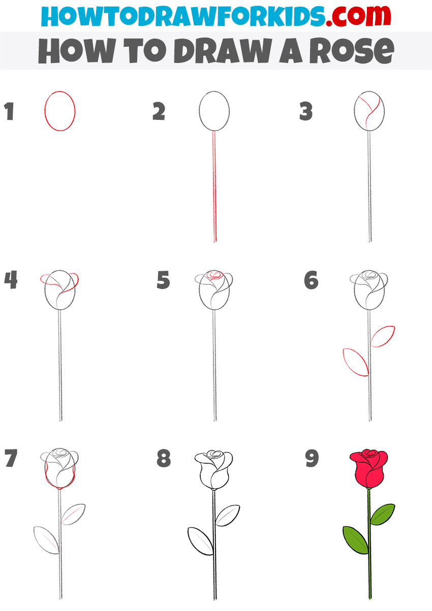 how to draw a rose step-by-step