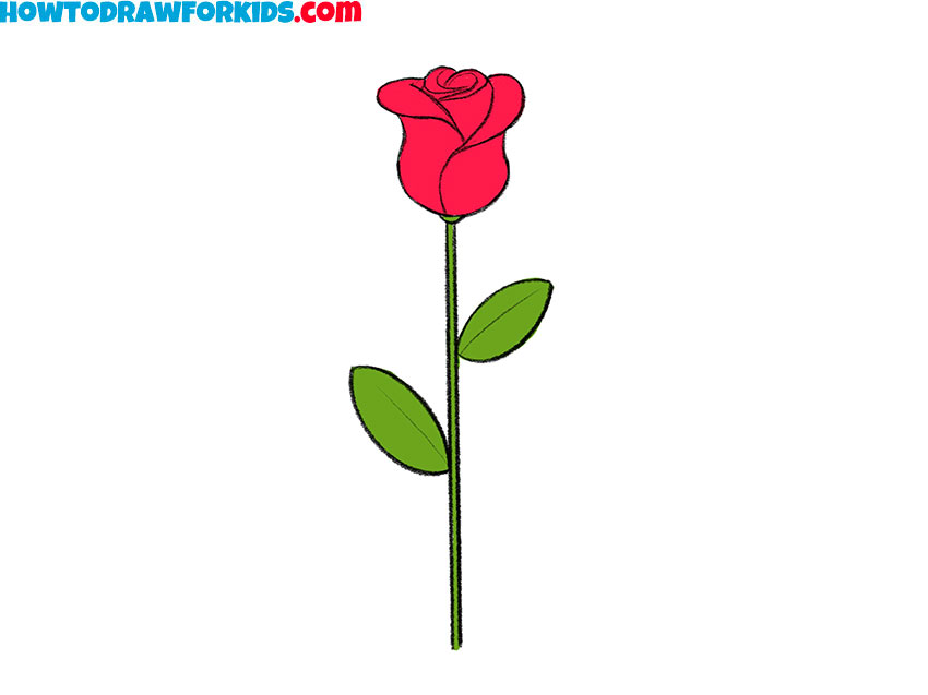 how to draw a rose step by step easy