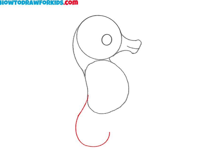 how to draw a seahorse easy step by step