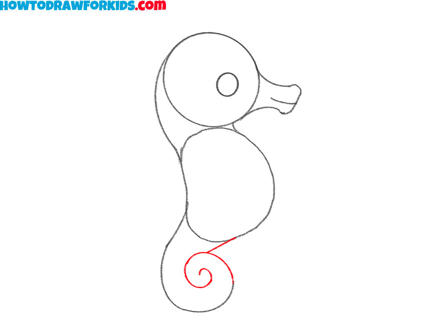 how to draw a seahorse for kids easy