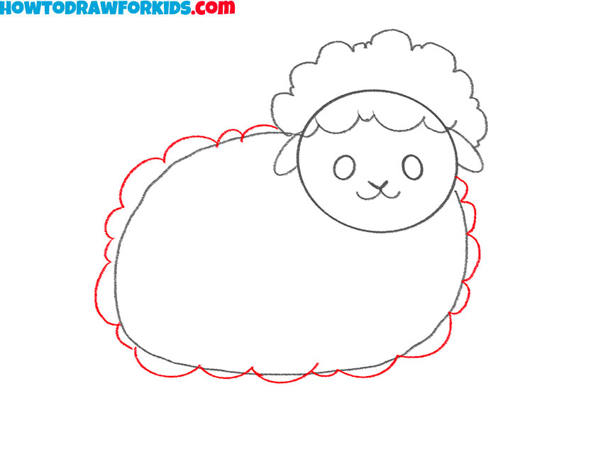 how to draw a sheep for kids easy