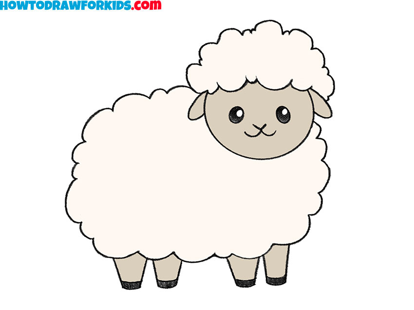 how to draw a sheep step by step easy