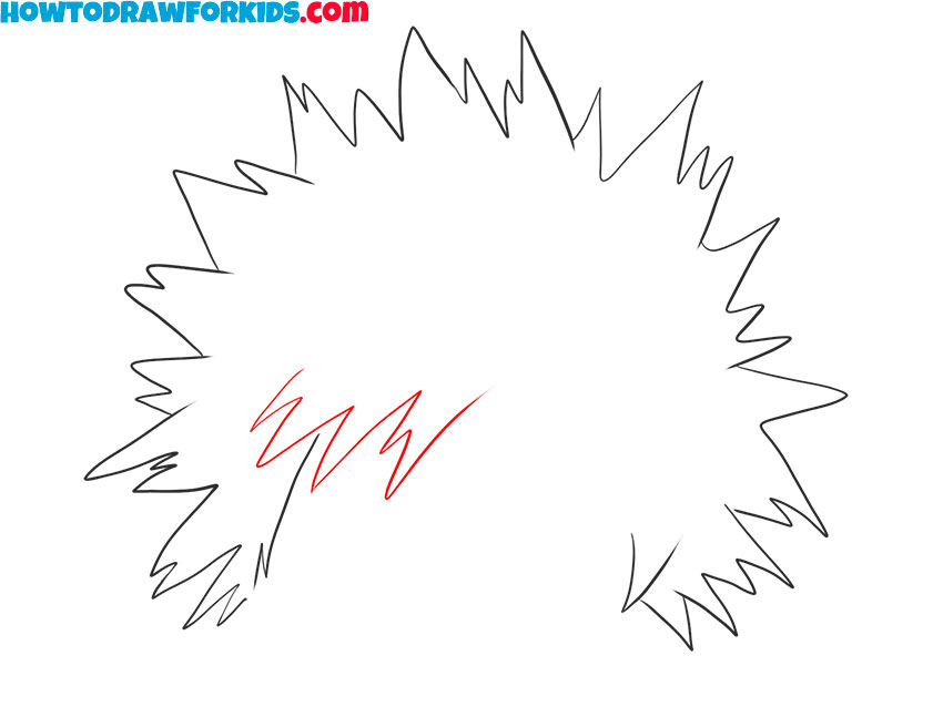 how to draw a simple Bakugou's hair