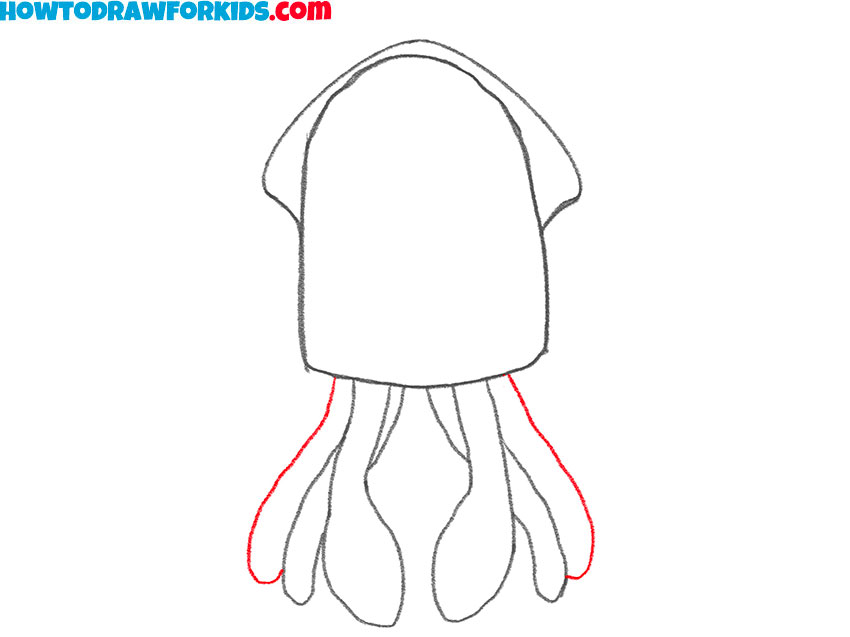 how to draw a squid for kids easy