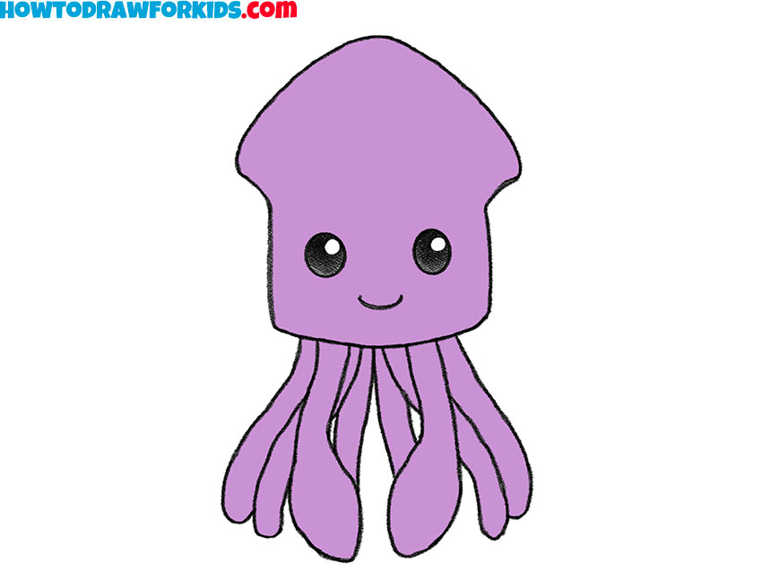 how to draw a squid step by step easy