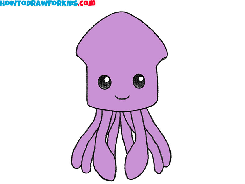 easy squid drawing