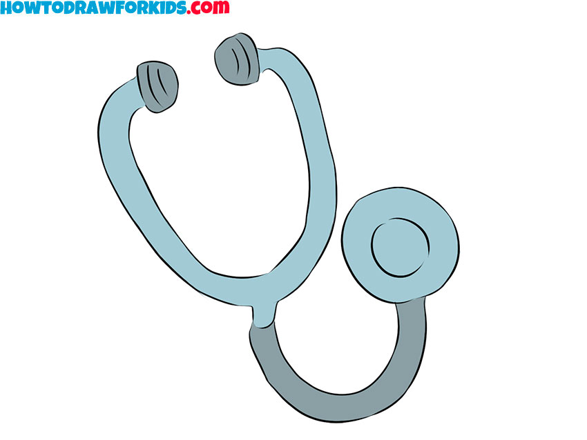 how to draw a stethoscope