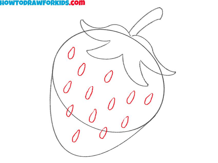 how to draw a strawberry for kids easy