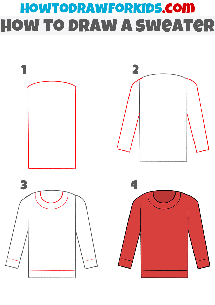 how to draw a sweater step by step