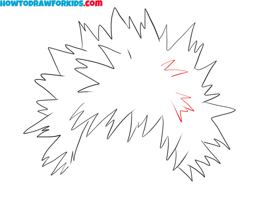 how to draw a tousled Bakugou's hairstyle