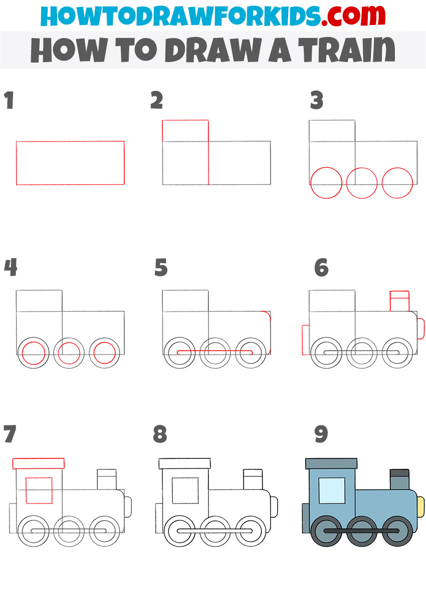 how to draw a simple train