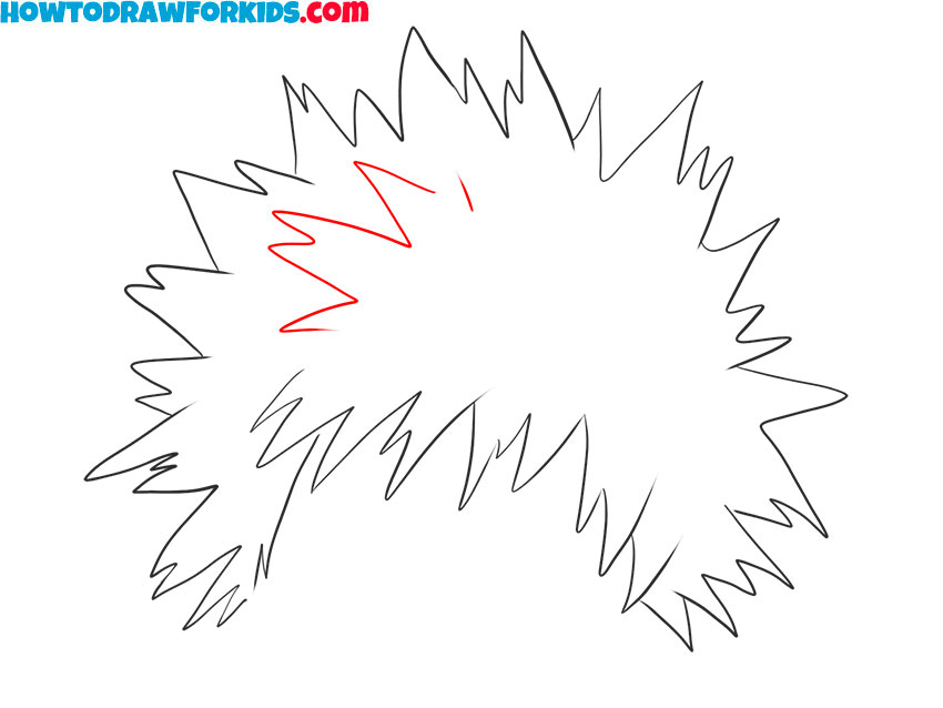 how to draw an anime Bakugou's hairstyle