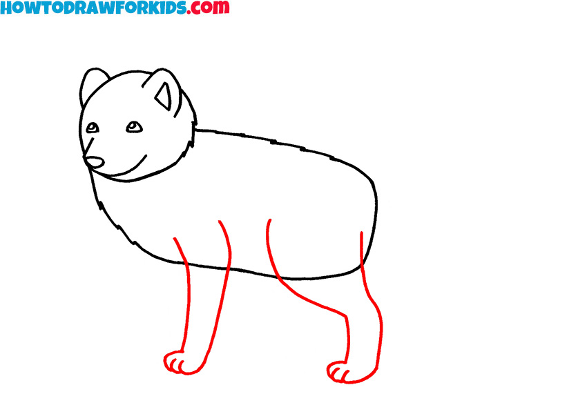 how to draw an arctic fox step by step