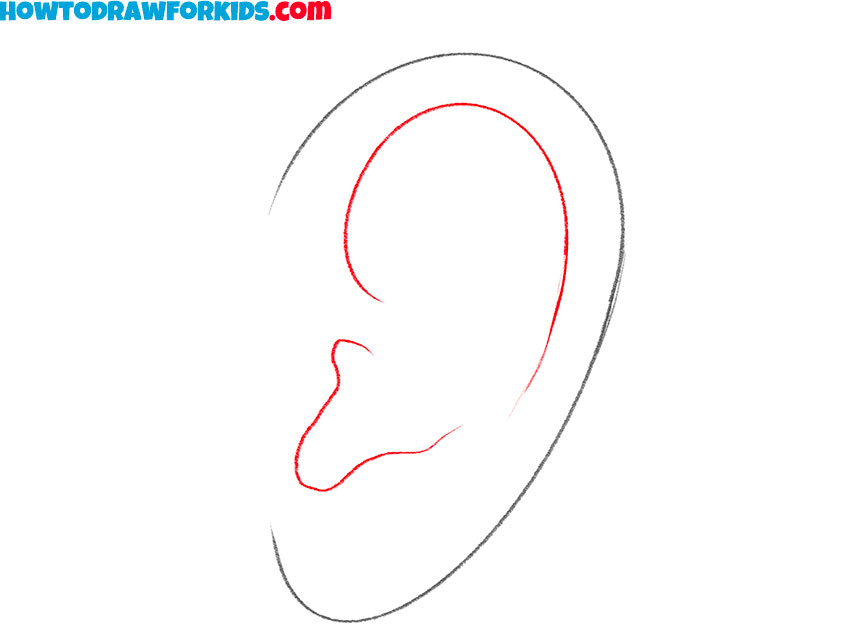 how to draw an ear easy