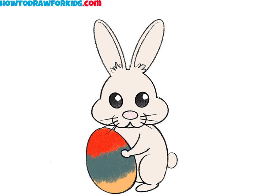 how to draw an easter bunny for kids step by step