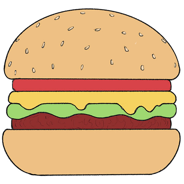 How to Draw a Burger