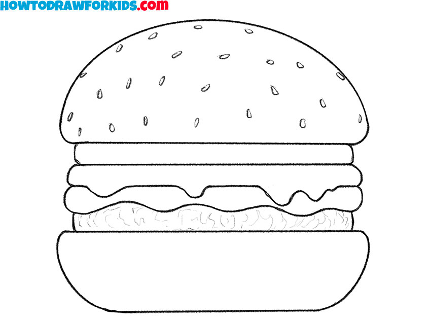 how to draw burger step by step for kids