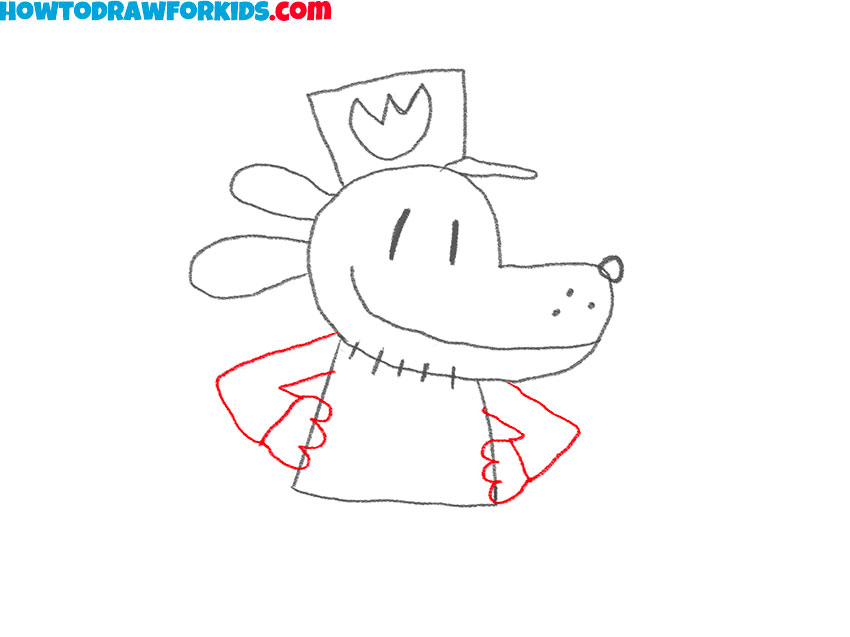 how to draw dog man for kids easy
