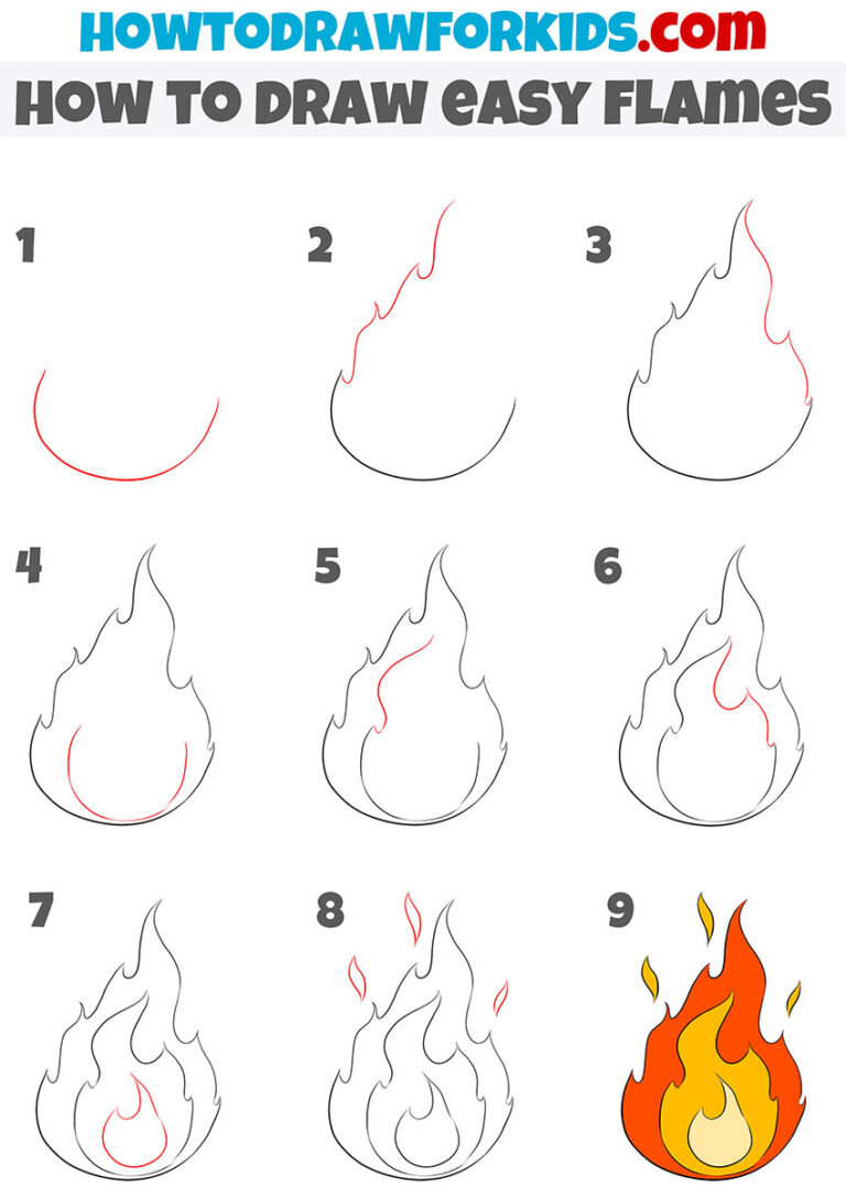 How to Draw Easy Flames Easy Drawing Tutorial For Kids