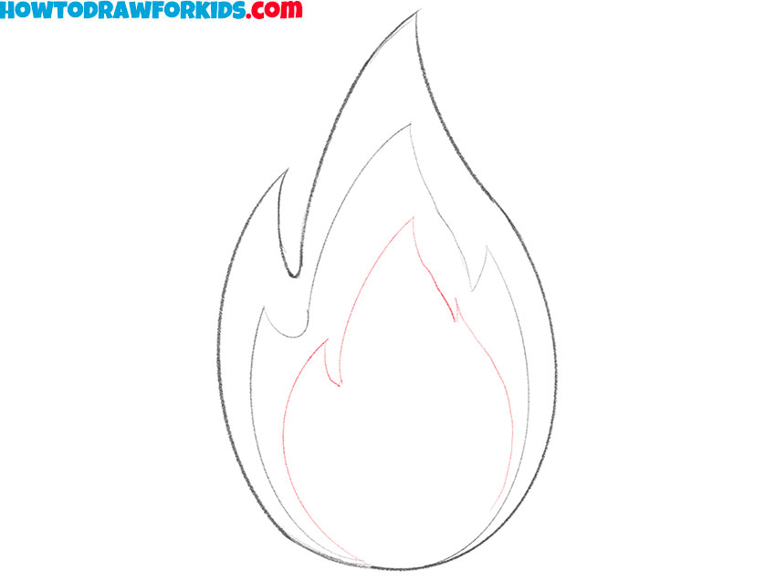 how to draw fire for kids easy