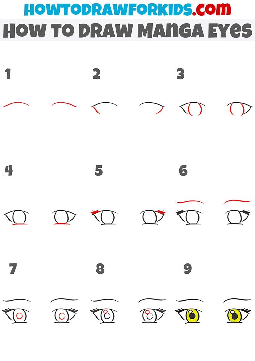 how to draw manga eyes step by step