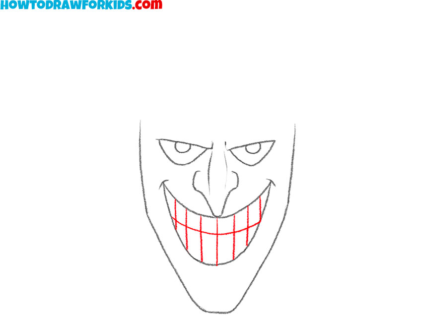 sketch the Joker's teeth