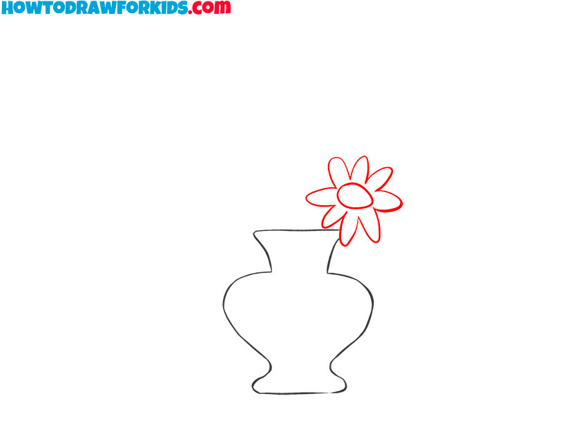 how to draw flowers and a vase