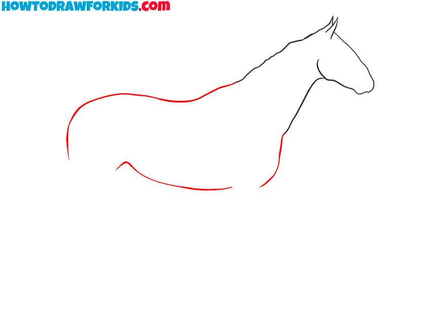 how to draw an easy realistic horse