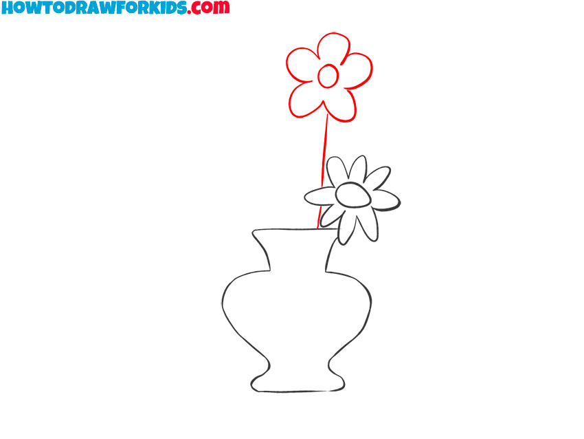 how to draw beautiful flower in a vase