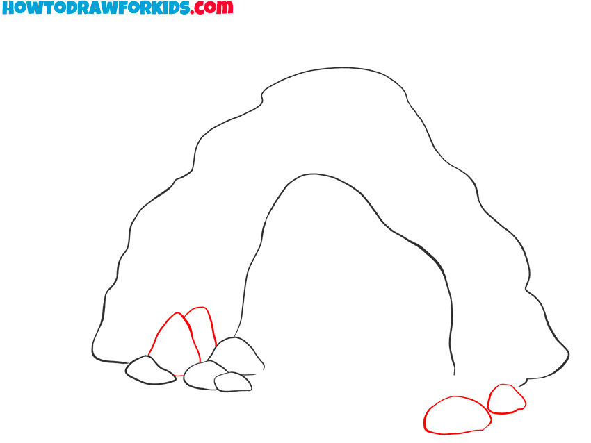 how to draw a cave for beginners