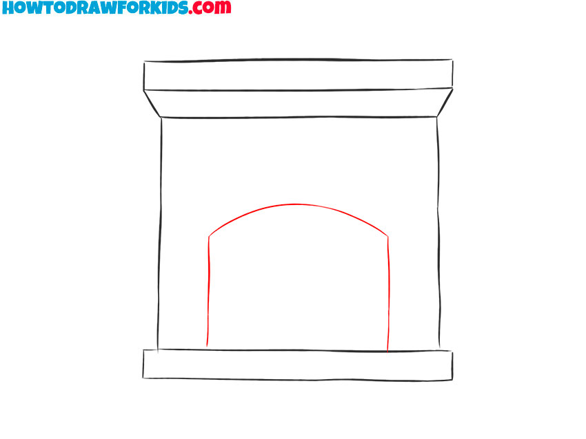 how to draw a cute fireplace