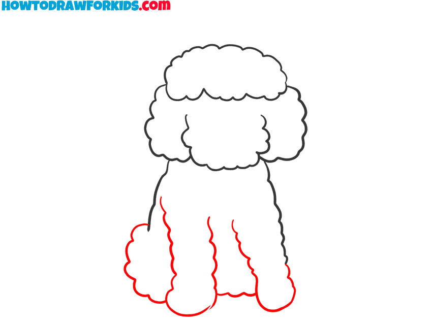 how to draw a poodle body