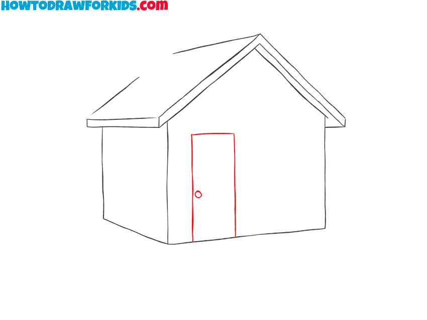 how to draw a simple 3d house
