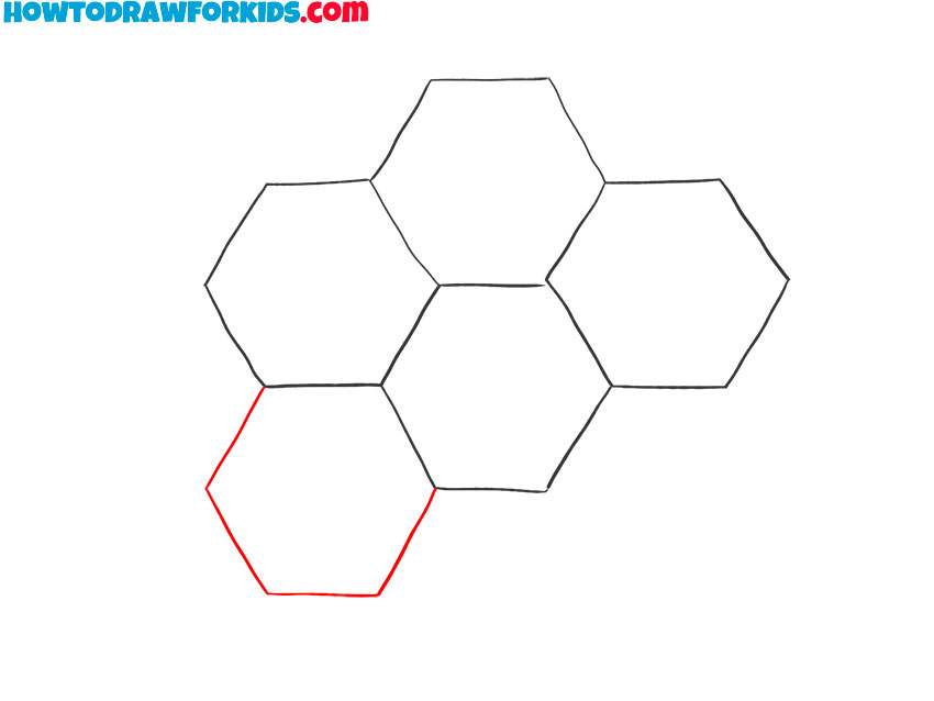 how to draw a simple honeycomb