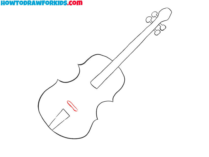 simple violin drawing step by step