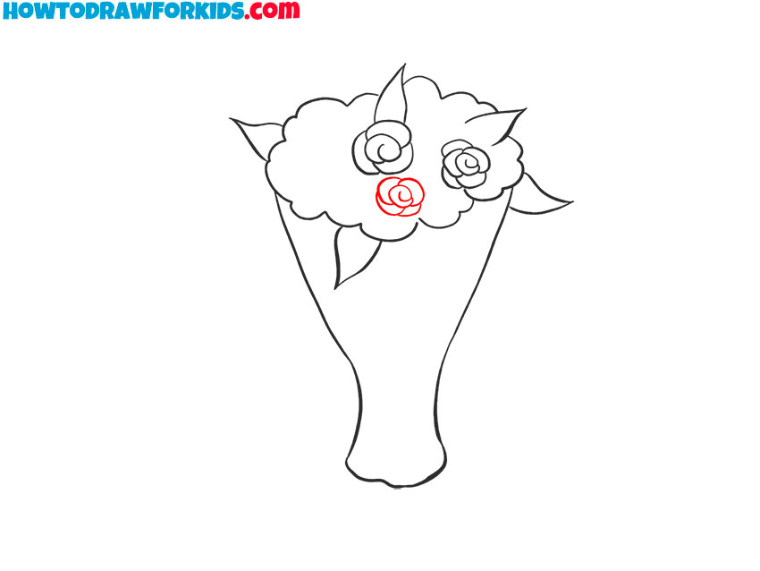 drawing of rose bouquet