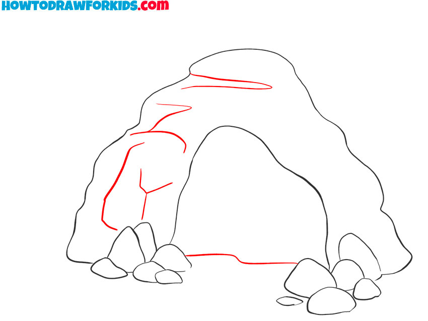 how to draw a cartoon cave