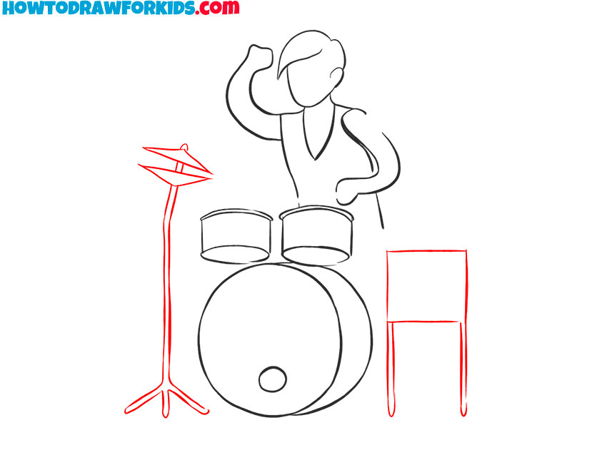 how to draw a cartoon drummer