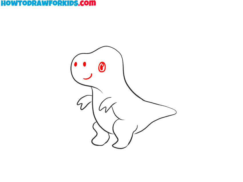how to draw a cute baby dinosaur