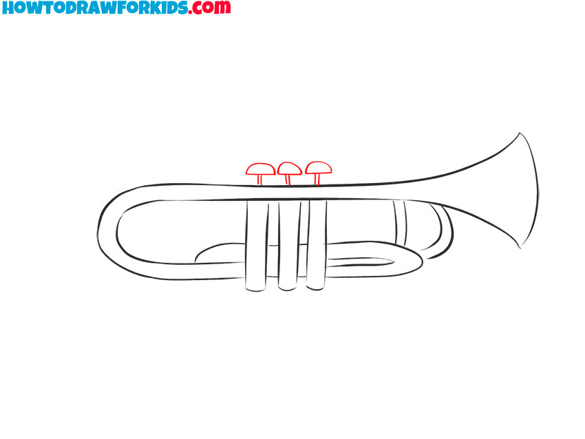 how to draw a small trumpet